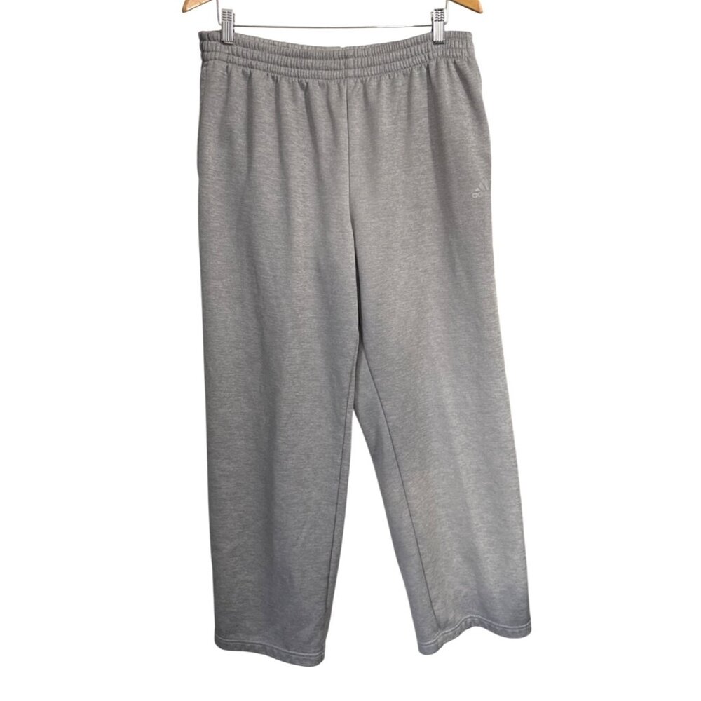 Adidas Gray Fleece-Lined Mens Sweatpants With Elastic Waistband Size XL